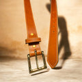 Saddle tan stitched belt
